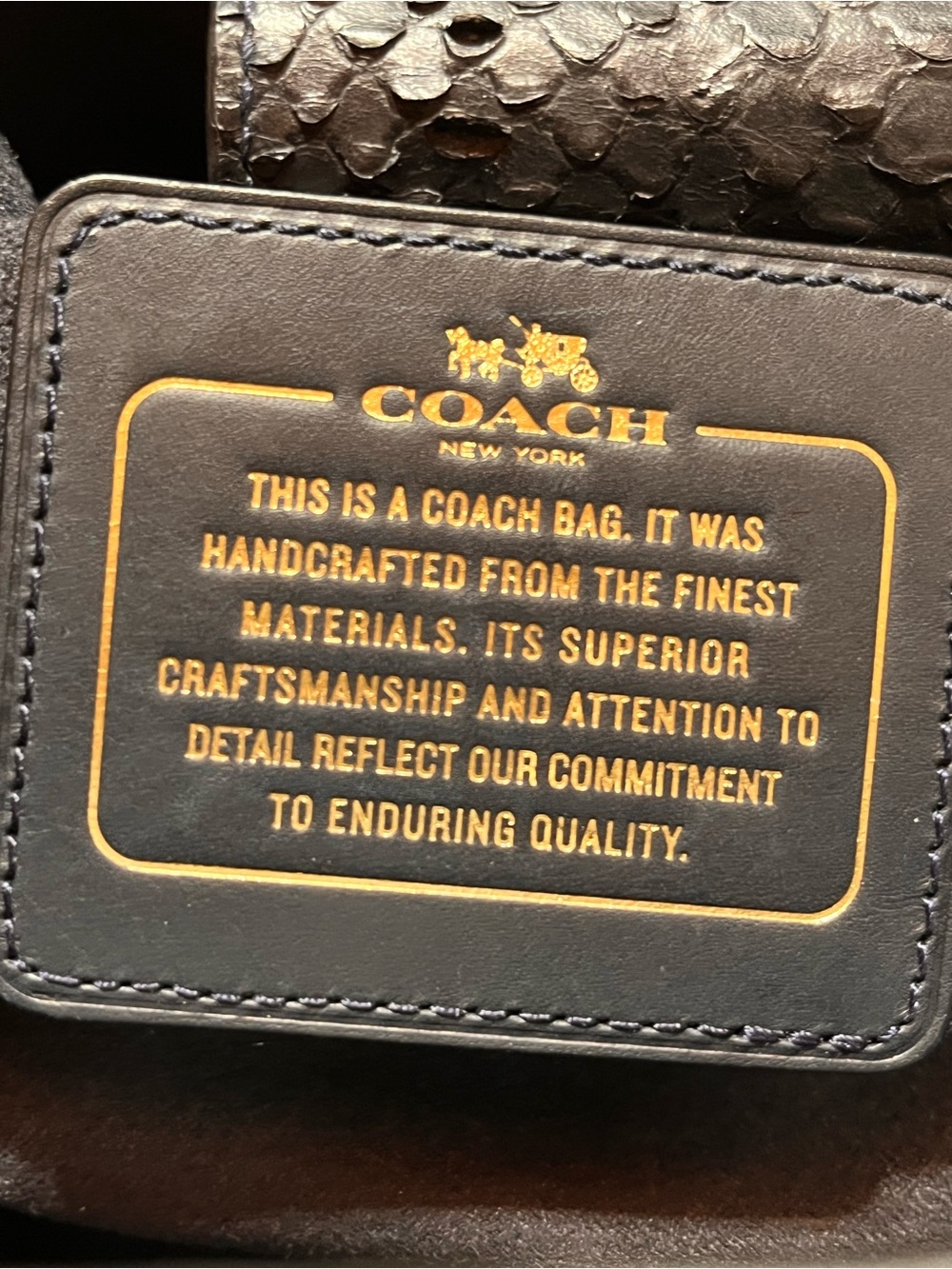 Coach Embossed Leather Satchel - Picture 4 of 6